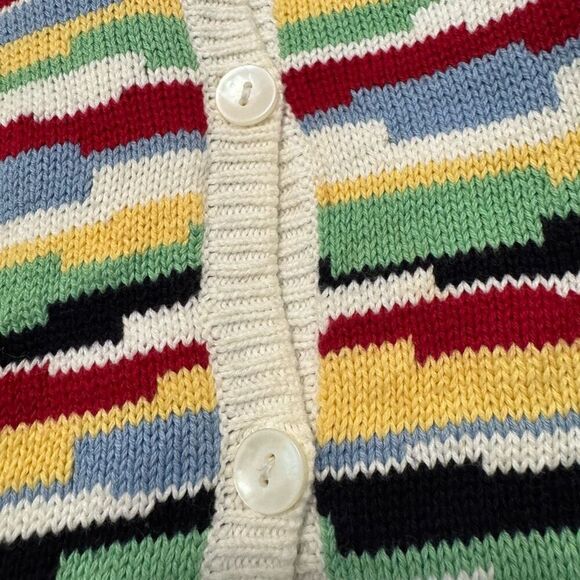 Talbots Women’s Button Up Colorful Sweater Size XL 100% Cotton - Picture 3 of 13